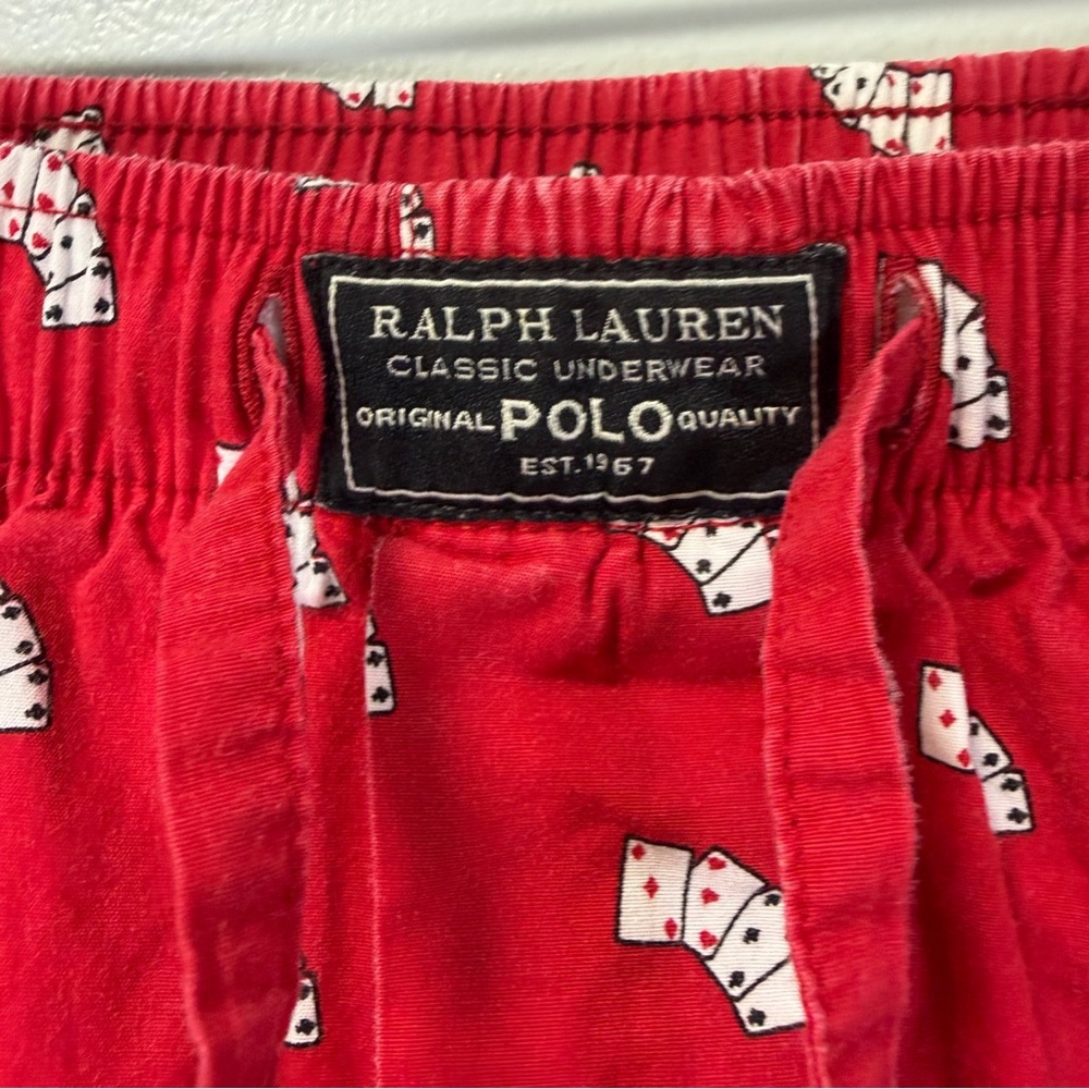 Polo Ralph Lauren Red Novelty Playing Cards Pajama Pants Sz Large - Picture 2 of 8